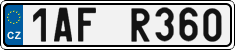 License plate of the Czech Republic, Cars (2001)