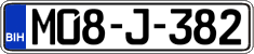 License plate of Bosnia and Herzegovina, Regular plates