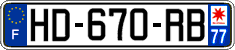 French license plate, SIV (ordinary)