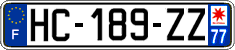 French license plate, SIV (ordinary)