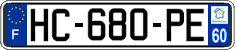 French license plate, SIV (ordinary)