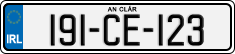 License plate of Ireland, Regular plates