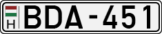 license plates of Hungary, Cars (1990)