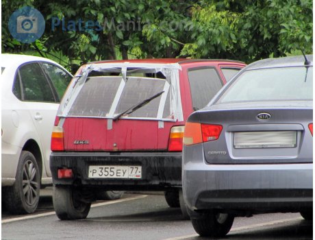 р355еу77, License plate without vehicle
