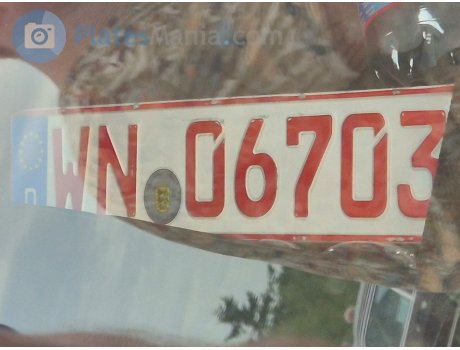 WN 06703, License plate without vehicle