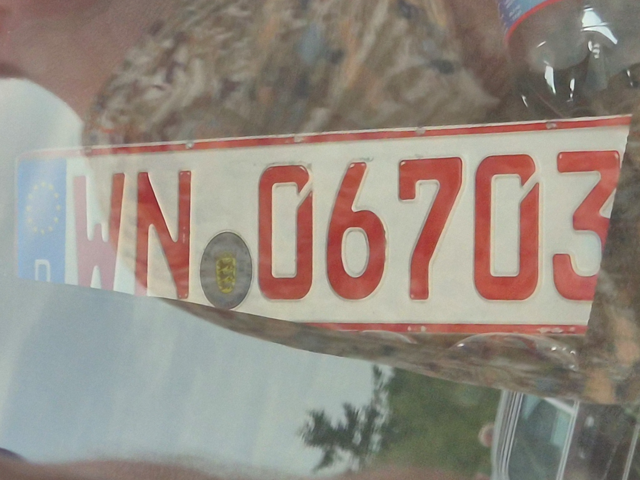 WN 06703, License plate without vehicle 