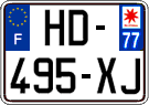 French license plate, SIV (ordinary)