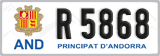 License plate of Andorra, Cars (A 1234)