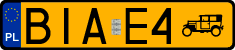License plates of Poland, Oldtimers