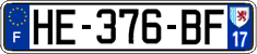 French license plate, SIV (ordinary)