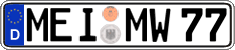 German license plate, Regular plates