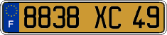French license plate, FNI