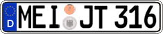 German license plate, Regular plates