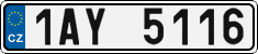 License plate of the Czech Republic, Cars (2001)