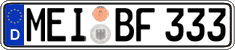 German license plate, Regular plates