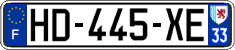French license plate, SIV (ordinary)