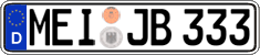 German license plate, Regular plates