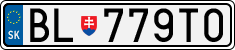 License plate of Slovakia, Cars