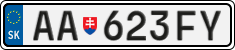 License plate of Slovakia, Cars