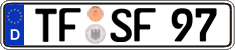 German license plate, Regular plates