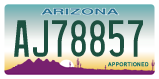Arizona, Apportioned (AB-12345/AB12345)