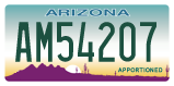 Arizona, Apportioned (AB-12345/AB12345)