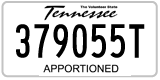 Tennessee, Apportioned