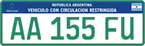 License plate of Argentina, Cars (Mercosur, AB 123 CD)