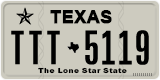 Texas, Regular plates (2012) (АBC-1234)