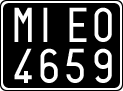 License plate of Italy, Cars (1927 year series)