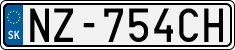 License plate of Slovakia, Cars