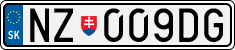 License plate of Slovakia, Cars