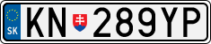 License plate of Slovakia, Cars