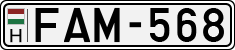 license plates of Hungary, Cars (1990)