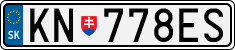 License plate of Slovakia, Cars