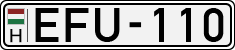 license plates of Hungary, Cars (1990)