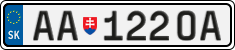 License plate of Slovakia, Cars