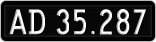 License plate of Denmark, 1958/1966-1976 - system
