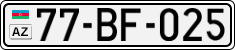 License plate of Azerbaijan, Cars