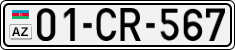 License plate of Azerbaijan, Cars