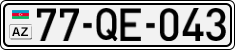 License plate of Azerbaijan, Cars