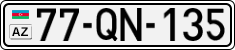 License plate of Azerbaijan, Cars
