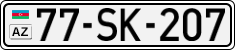 License plate of Azerbaijan, Cars