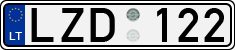 License plate of Lithuania, Cars
