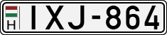 license plates of Hungary, Cars (1990)