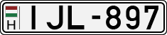 license plates of Hungary, Cars (1990)