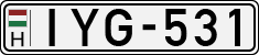license plates of Hungary, Cars (1990)