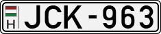 license plates of Hungary, Cars (1990)