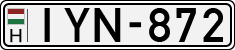 license plates of Hungary, Cars (1990)