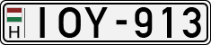 license plates of Hungary, Cars (1990)
